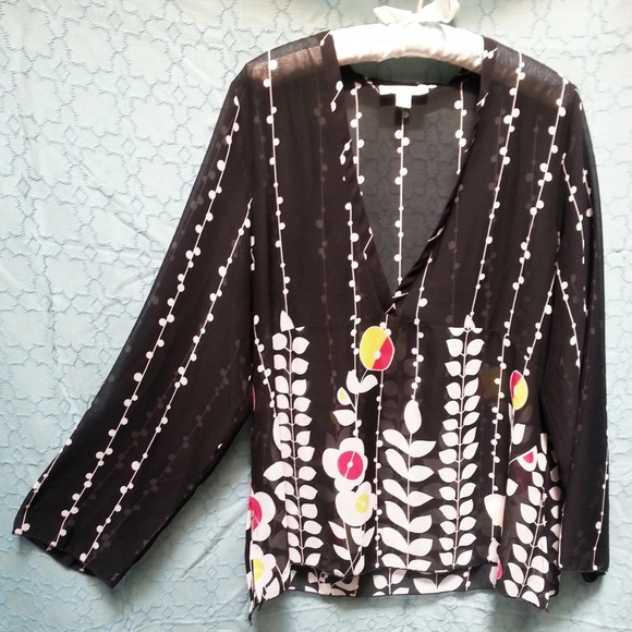 Coldwater Creek surplice top LG (T-320) - Picture 2 of 5